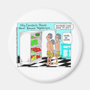 Veggie Cannibals Funny Offbeat Cartoon Geschenke Magnet