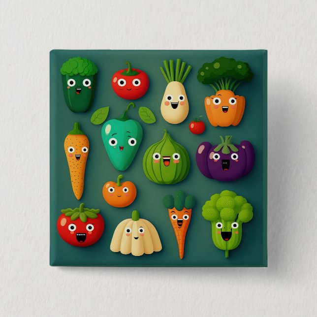 Veggie Charaktere Veg Fotos Gemüse Zwiebelklammer Button (Vorderseite)