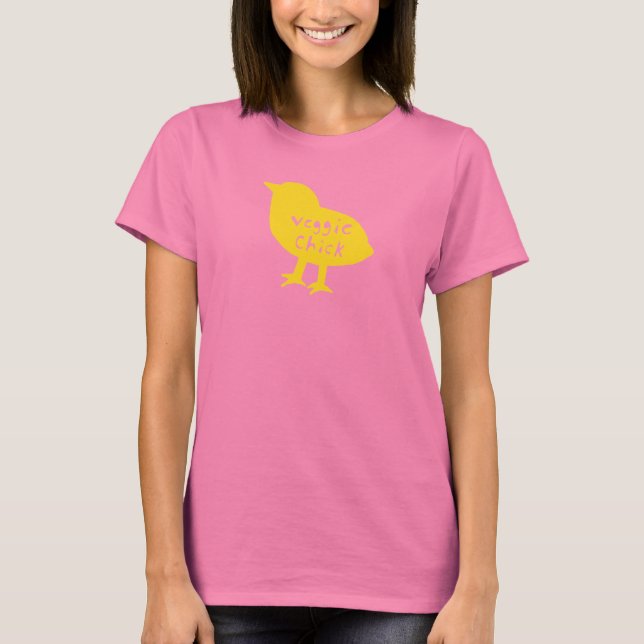 Veggie Chick Camouflage T-Shirt (Gelb) (Vorderseite)