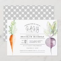 Veggie Duo | Beet & Carrot Watercolor Babydusche