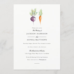 Veggie Duo   Invitation de mariage aquarelle