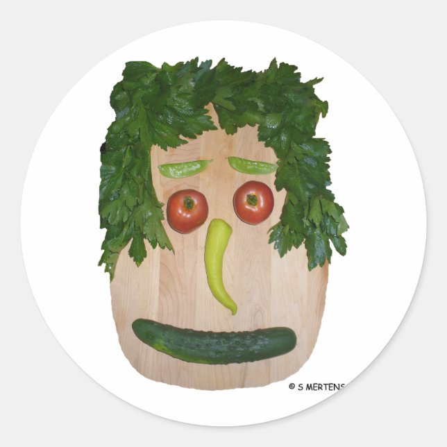 Veggie Face Runder Aufkleber (Vorderseite)