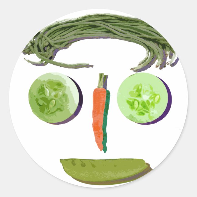 Veggie Face Runder Aufkleber (Vorderseite)