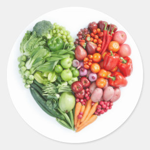 Veggie-Herz Runder Aufkleber