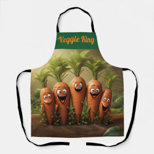 "Veggie King/Queen" Lustige Cartoon-Karotten Chef- Schürze