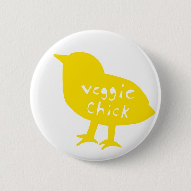 Veggie-Küken-Knopf (Gelb) Button (Vorderseite)