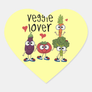 Veggie-Liebhaber Herz-Aufkleber