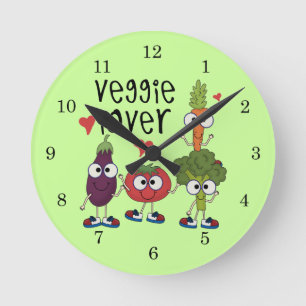 Veggie-Liebhaber Runde Wanduhr