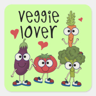 Veggie Lover Quadratischer Aufkleber