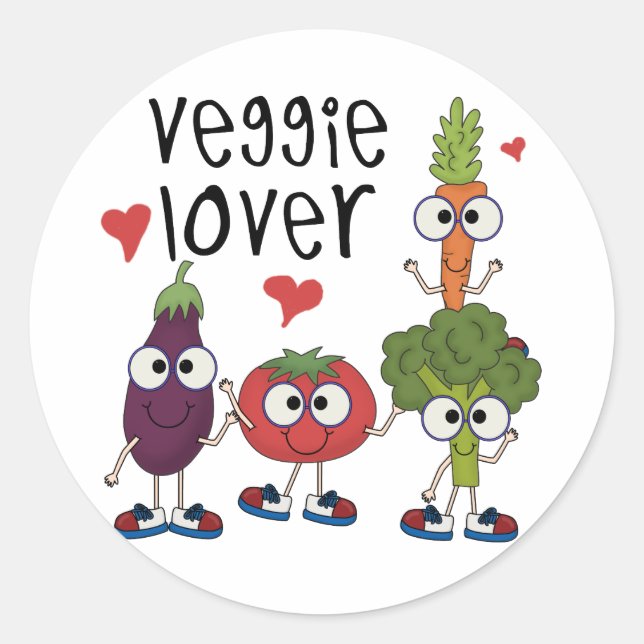 Veggie Lover Runder Aufkleber (Vorderseite)