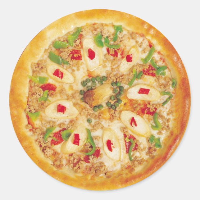 Veggie Pizza Runder Aufkleber (Vorderseite)