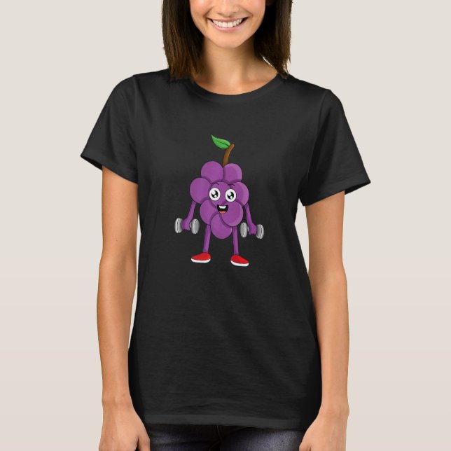 Veggie Power Rote Trauben Stärke Veganes Protein V T-Shirt (Vorderseite)