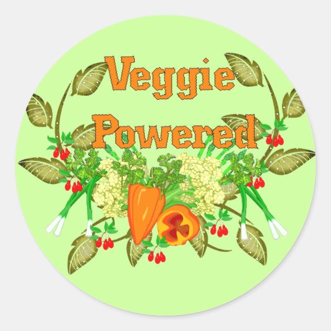 Veggie Powered Runder Aufkleber (Vorderseite)