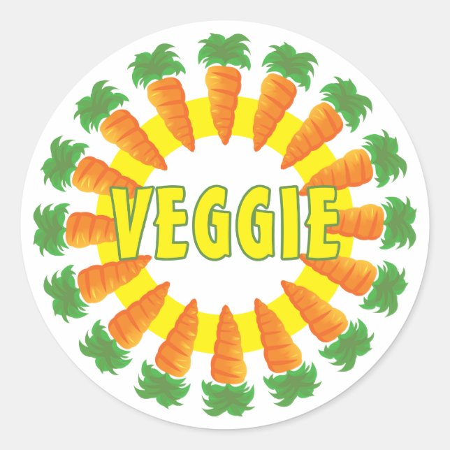 Veggie Runder Aufkleber (Vorderseite)