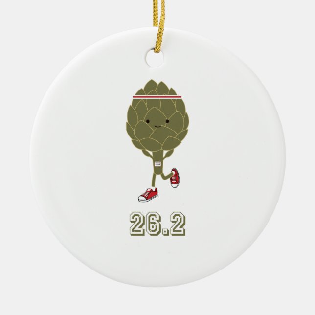 Veggie Runner 26,2 Keramik Ornament (Vorne)