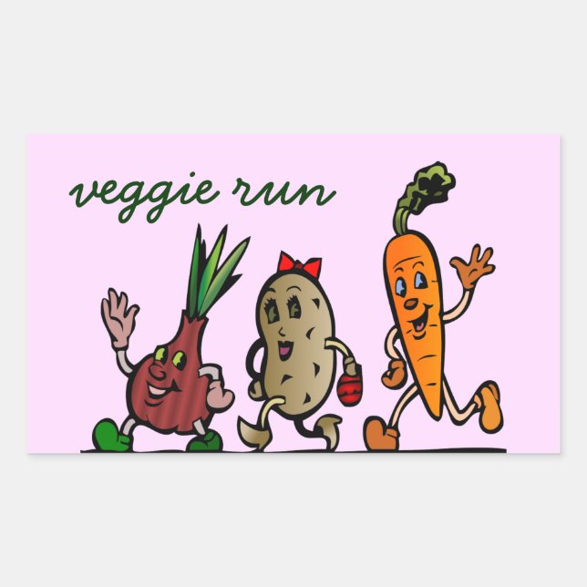 Veggie-Spaß Rechteckiger Aufkleber (Vorderseite)