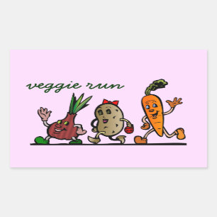 Veggie-Spaß Rechteckiger Aufkleber