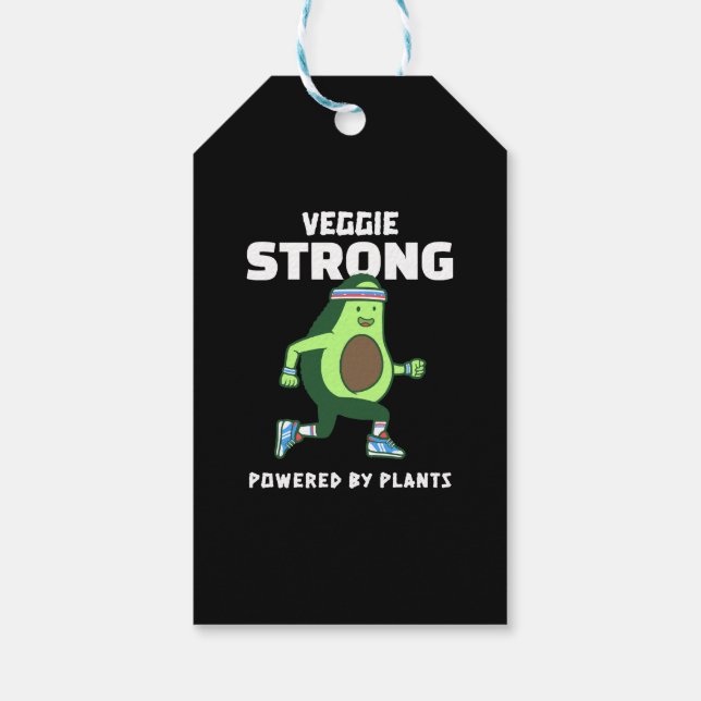 Veggie Strong, Powered by Pflanze Geschenkanhänger (Rückseite)