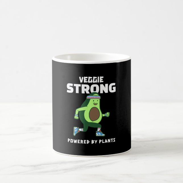 Veggie Strong, Powered by Pflanze Kaffeetasse (Mittel)
