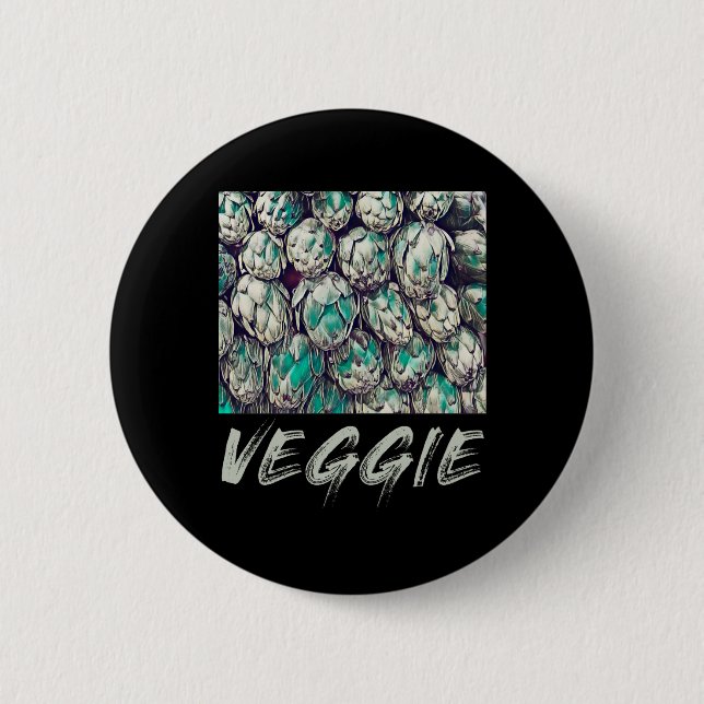 Veggie Vintag Vegetarian Gift Button (Vorderseite)