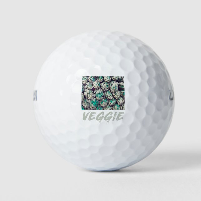 Veggie Vintag Vegetarian Gift Golfball (Vorderseite)