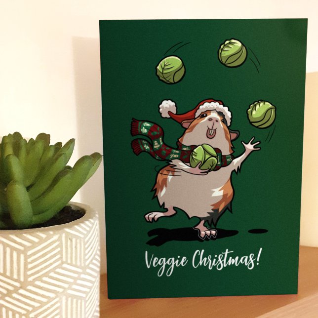 Veggie Weihnachten! Guinea Pig Juggling Sprouts Karte (Von Creator hochgeladen)
