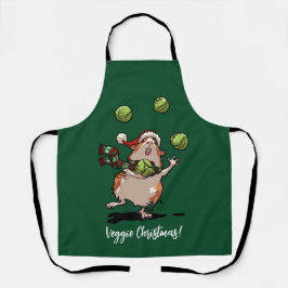 Veggie Weihnachten! Guinea Pig Juggling Sprouts Schürze