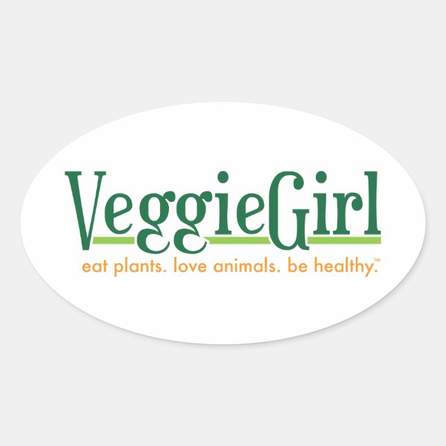 VeggieGirl-Sticker Ovaler Aufkleber (Vorderseite)