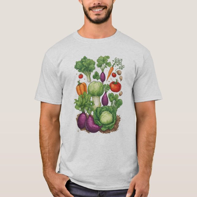 Veggies 4 Gartenarbeit, Geschenk, Gemüse, Gärtner T-Shirt (Vorderseite)