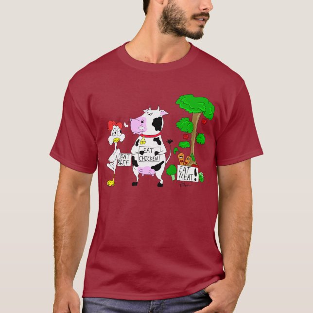 Veggies gegen Vegetarismus-T - Shirt (Vorderseite)