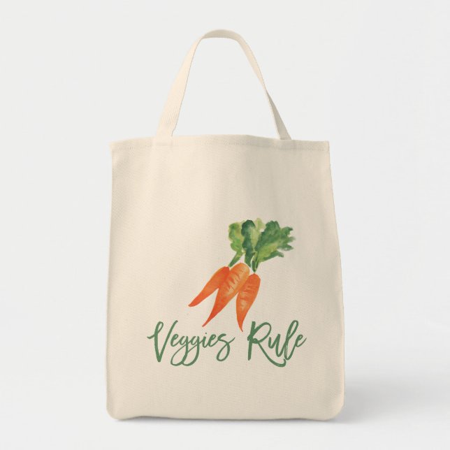 Veggies-Regel-Aquarell-Karotten-Einkauf Tragetasche (Vorne)