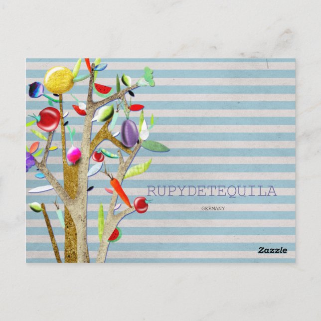 Veggies Wasserfarbe VINTAG Postkarte (Rückseite)