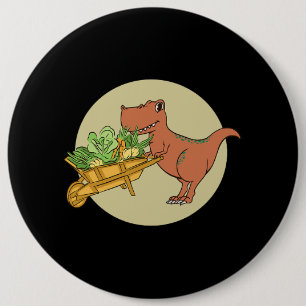Veggiesaurus Proud Vegan Vegetarian Dinosaurier Lo Button