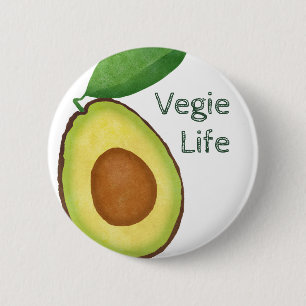 Vegie Leben AVOCADO Knopf Button