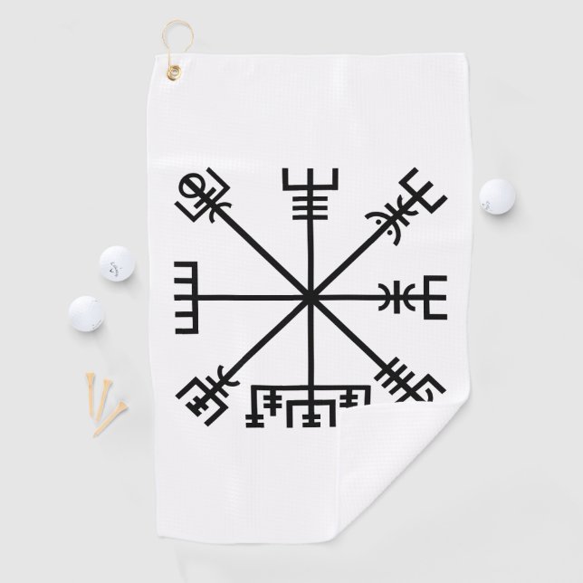 Vegvisier Viking Symbol Golfhandtuch (Insitu)