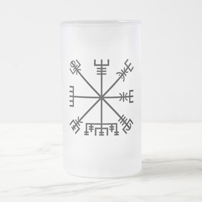 Vegvisier Viking Symbol Mattglas Bierglas (Mittel)