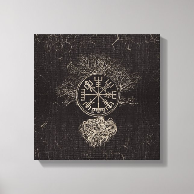Vegvisir and Tree of life - Yggdrasil Leinwanddruck (Vorderseite)
