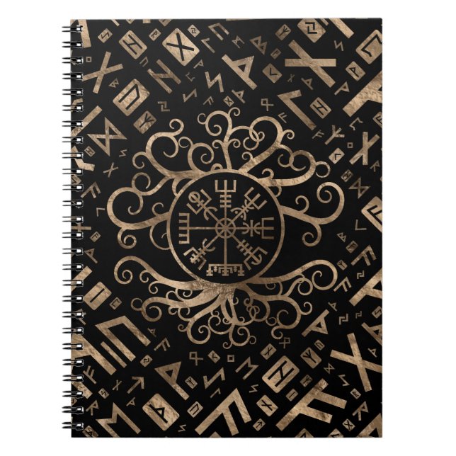 Vegvisir Baum des Lebens Yggdrasil und der Runen Notizblock (Vorderseite)