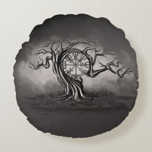 Vegvisir-Baum Rundes Kissen