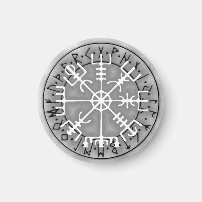 Vegvísir Isländisch Magischer Amuletstave Magnet (Vorne)