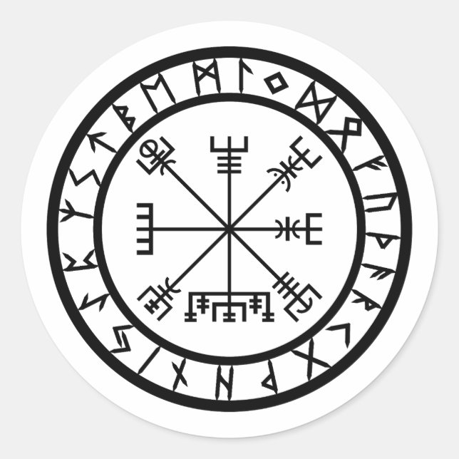 Vegvisir - Laufkreis Runder Aufkleber (Vorderseite)