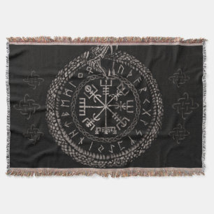 Vegvisir mit Ouroboros und Runen Decke