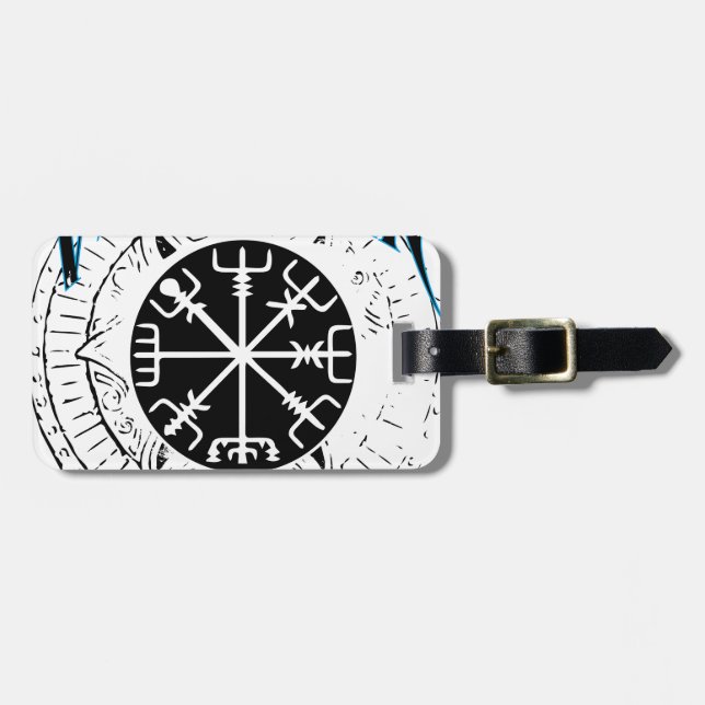 vegvisir nordischer Pfadfinderkompaß Gepäckanhänger (Vorderseite horizontal)