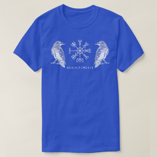 Vegvisir Ravens Odins Hugin und Munin T-Shirt (Design vorne)