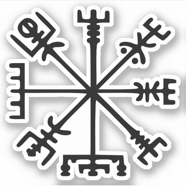 Vegvísir (Viking Compass) Aufkleber (Vorderseite)