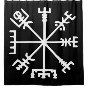Vegvísir (Viking Compass) Duschvorhang