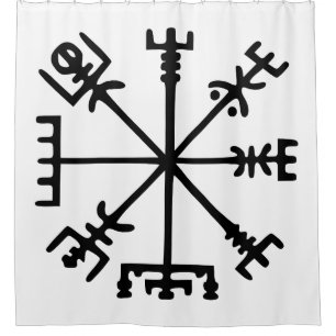 Vegvísir (Viking Compass) Duschvorhang