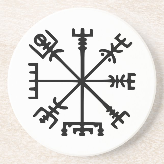 Vegvísir (Viking Compass) Getränkeuntersetzer (Vorne)