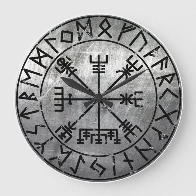 Vegvisir Viking Compass Große Wanduhr (Vorderseite)