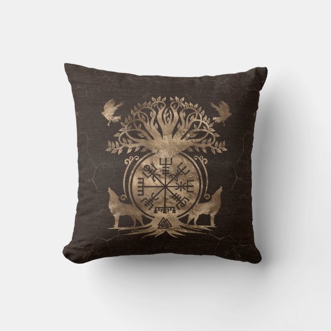 Vegvisir - Viking Compass Ornament Kissen (Vorderseite)